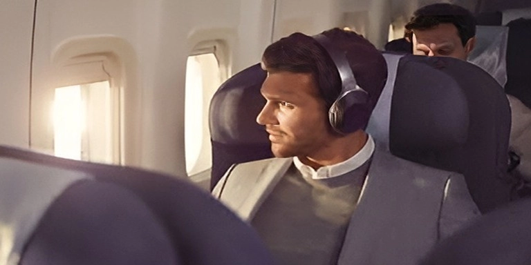 Wireless headphones for airplane movies